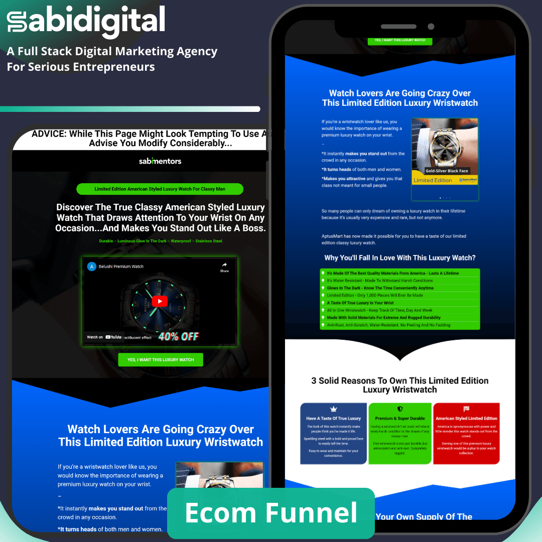 Ecom funnel -wristwatch