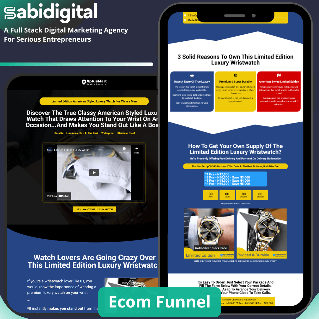 Ecom funnel - wristwatch